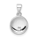 Sterling Silver Rhod-plated Polished Pink Enamel Heart Children's Pendant - Image 3