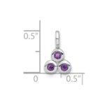 Sterling Silver Rhodium-plated Amethyst Pendant - Image 4