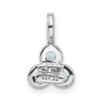 Sterling Silver Rhodium-plated Light Swiss Blue Topaz Pendant - Image 3