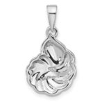 Sterling Silver Rhodium-plated Polished Abalone Swirl Shell Pendant - Image 3