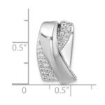 Sterling Silver Rhodium-plated Polished Fancy CZ Chain Slide Pendant - Image 4