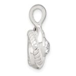 Sterling Silver Polished and Textured CZ Knot Pendant - Image 2