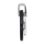 Sterling Silver Rhodium-plated Polished Onyx Circle with CZ Star Dangle Pendant - Image 2