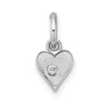 Sterling Silver Madi K Rhodium-plated Pink Crystal Heart Childrens Pendant - Image 3