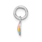 Sterling Silver Madi K Rhodium-plated Enameled Pastel Rainbow Heart Childrens Pendant - Image 2