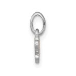 Sterling Silver Rhodium-plated Polished Orange/Red/Green Enamel Flower With Heart Childrens Pendant - Image 2