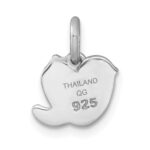 Sterling Silver Rhodium-plated Polished Green/Pink/Yellow Enamel Heart And Moon Childrens Pendant - Image 3