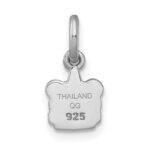 Sterling Silver Rhodium-plated Polished White and Rainbow Enamel Unicorn Polar Bear Childrens Pendant - Image 3