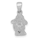 Sterling Silver Rhodium-plated Polished with Black Enamel Sheep Charm Pendant - Image 3