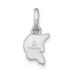 Sterling Silver Rhodium-plated Polished White and Rainbow Enamel Unicorn Head Childrens Pendant - Image 3