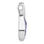 Sterling Silver Rhodium-plated Polished Marquise Amethyst Drop Chain Slide Pendant - Image 2
