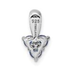 Sterling Silver Rhodium-plated Polished Three Round Sapphires Pendant - Image 3