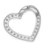Sterling Silver Rhodium-plated CZ Heart Slide Pendant - Image 4