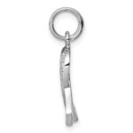 Sterling Silver Rhodium-plated CZ Awareness Ribbon Pendant - Image 2