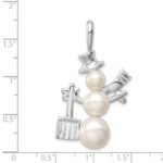 Sterling Silver FW Cultured Pearl Snowman Pendant - Image 3