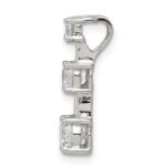 Sterling Silver Rhodium-plated 3-stone CZ Pendant - Image 2