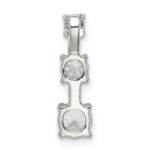 Sterling Silver Rhodium-plated 3-stone CZ Pendant - Image 4