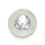 Sterling Silver 8mm CZ Round Slide - Image 4