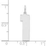 Sterling Silver/Rhodium-plated Polished Number 1 Charm - Image 3