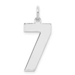Sterling Silver/Rhodium-plated Polished Number 7 Charm