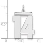 Sterling Silver/Rhodium-plated Polished Number 14 Charm - Image 2
