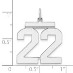 Sterling Silver/Rhodium-plated Polished Number 22 Charm - Image 3