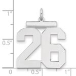 Sterling Silver/Rhodium-plated Polished Number 26 Charm - Image 2