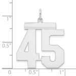 Sterling Silver/Rhodium-plated Polished Number 45 Charm - Image 3