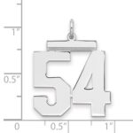 Sterling Silver/Rhodium-plated Polished Number 54 Charm - Image 2