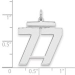 Sterling Silver/Rhodium-plated Polished Number 77 Charm - Image 2