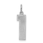 Sterling Silver/Rhodium-plated Satin Number 1 Charm