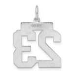 Sterling Silver/Rhodium-plated Satin Number 23 Charm - Image 4