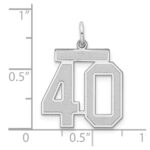 Sterling Silver/Rhodium-plated Satin Number 40 Charm - Image 3