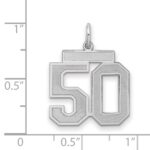 Sterling Silver/Rhodium-plated Satin Number 50 Charm - Image 2
