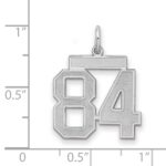 Sterling Silver/Rhodium-plated Satin Number 84 Charm - Image 2