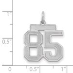 Sterling Silver/Rhodium-plated Satin Number 85 Charm - Image 2