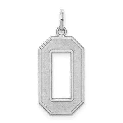 Sterling Silver/Rhodium-plated Satin Number 0 Charm