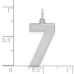 Sterling Silver/Rhodium-plated Satin Number 7 Charm - Image 3