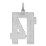 Sterling Silver/Rhodium-plated Satin Number 14 Charm - Image 4