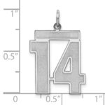 Sterling Silver/Rhodium-plated Satin Number 14 Charm - Image 3