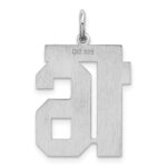 Sterling Silver/Rhodium-plated Satin Number 16 Charm - Image 4