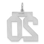 Sterling Silver/Rhodium-plated Satin Number 20 Charm - Image 4