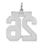 Sterling Silver/Rhodium-plated Satin Number 26 Charm - Image 4