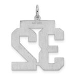 Sterling Silver/Rhodium-plated Satin Number 32 Charm - Image 4