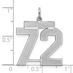 Sterling Silver/Rhodium-plated Satin Number 72 Charm - Image 3