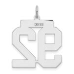 Sterling Silver/Rhodium-plated Satin Number 92 Charm - Image 4