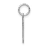 Sterling Silver/Rhodium-plated Satin Number 0 Charm - Image 2
