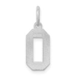 Sterling Silver/Rhodium-plated Satin Number 0 Charm - Image 4
