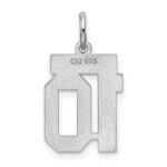 Sterling Silver/Rhodium-plated Satin Number 10 Charm - Image 4