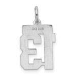 Sterling Silver/Rhodium-plated Satin Number 13 Charm - Image 4